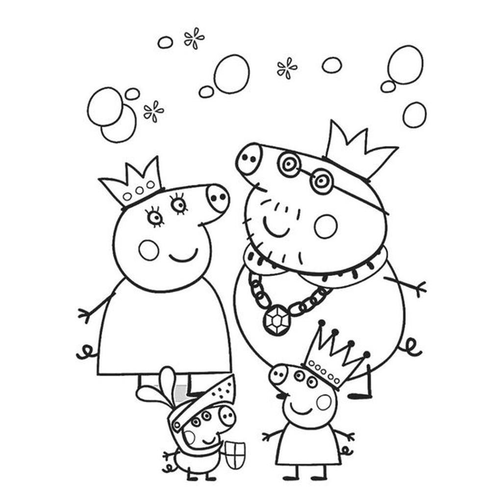 Bộ Tranh tô màu, màu nước PEPPA pig cho bé tập sáng tạo