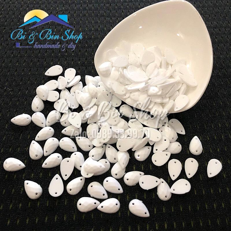 Đá Kết Giọt Nước Màu Trắng Sữa Đính Kết Trang Phục, Làm Vương Miện, Phụ Kiện Thời Trang