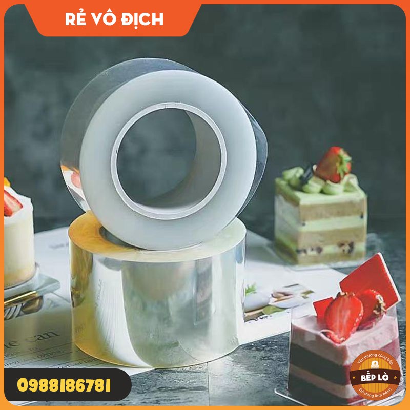 Cuộn mica cứng lót thành bánh mousse cứng cáp, chắc chắn giá rẻ rộng 8cm 10cm 1kg 1 cuộn