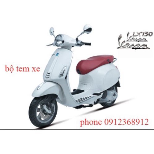 Bộ tem chữ vespa lx150, decal vespa lx125 giá trọn 1 bộ