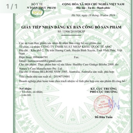 Bổ não ginkgo biloba 2000 healthy care | BigBuy360 - bigbuy360.vn
