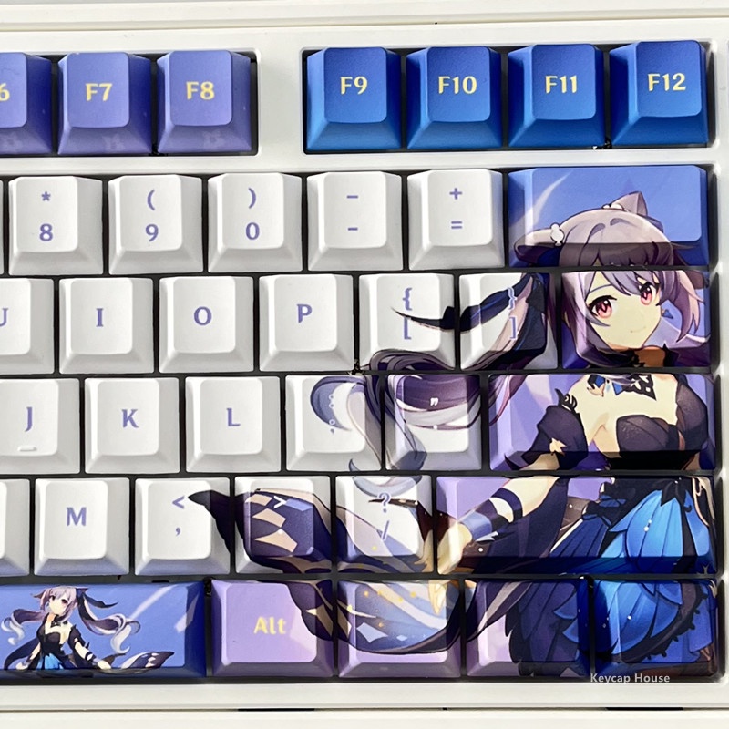 Keqing Keycap Cherry Hồ sơ Genshin Impact Anime PBT Dye Sub Bàn phím cơ học Keycap