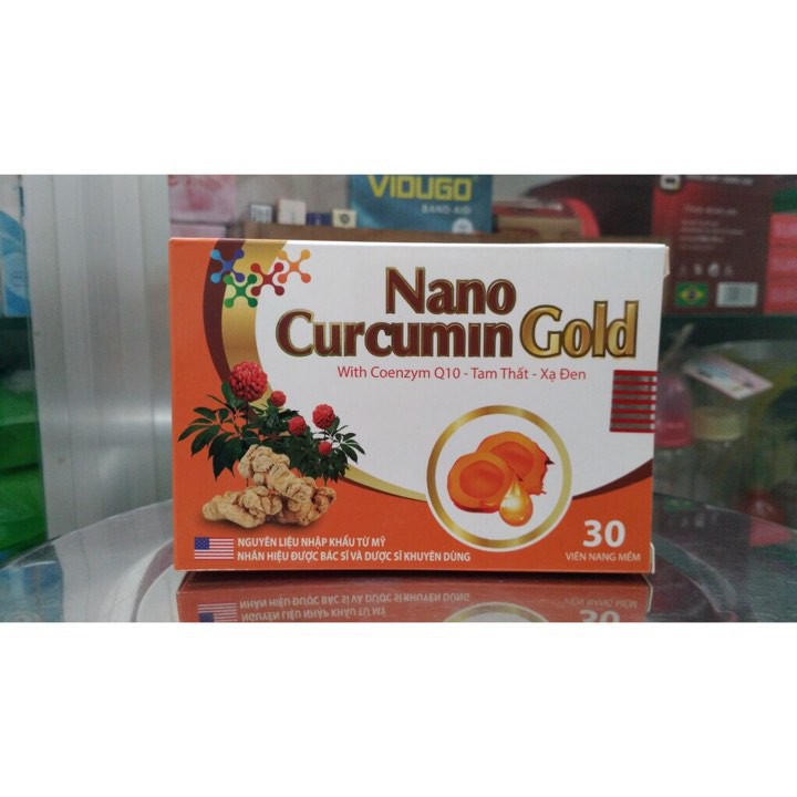 Viên tinh nghệ Nano Curcumin Gold Tam Thất Xạ Đen giảm viêm loét dạ dày, tá tràng, ung bướu - Hộp 30 viên