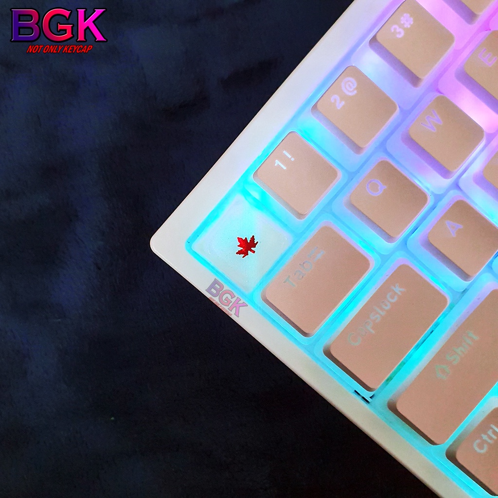 Keycap Artisan Maple Lá Phong OEM Profile Chất Liệu Resin Đổ Lớp Nút Bàn Phím Cơ