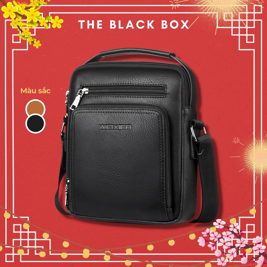 Túi Đeo Chéo WEIXIER Da Pu Cao Cấp Hàng Chính Hãng Chất Lượng Cao Đeo Vai Đi Làm Công Sở Đi Học WXD02 - The Black Box