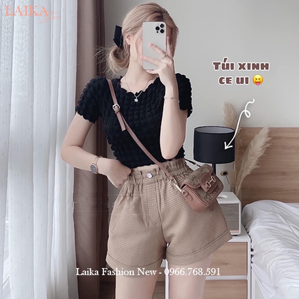 Quần đùi nữ mặc nhà cạp chun lưng thun cao chất vải xốp ong mềm mát dáng quần short nữ ống rộng đi biển thể thao hẹn hò