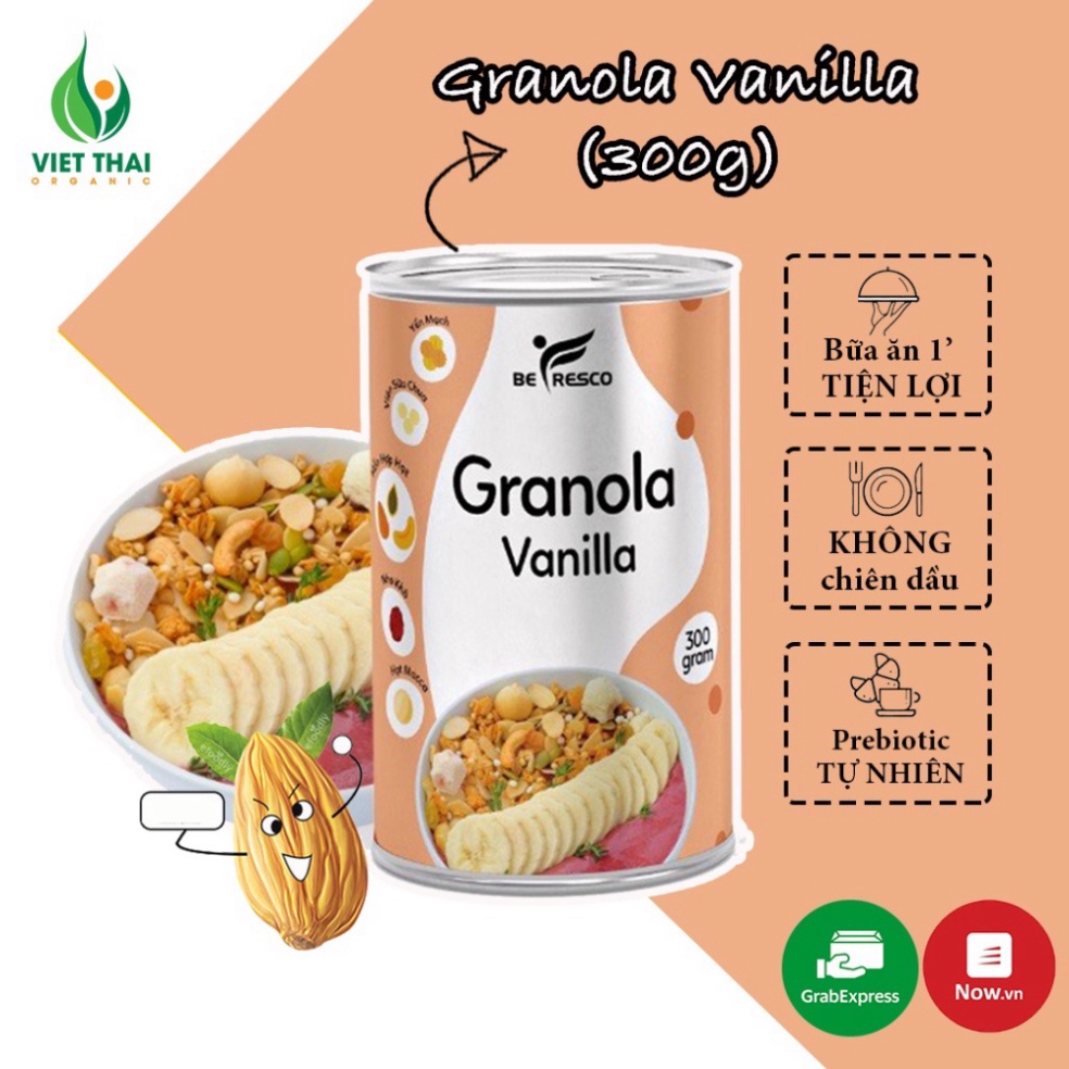 Ngũ Cốc Granola Ăn Kiêng Giảm Cân 5 Vị Hoa Quả Trái Cây Mix Sữa Chua Sấy Khô Siêu Ngon 300G HSD 11/2022