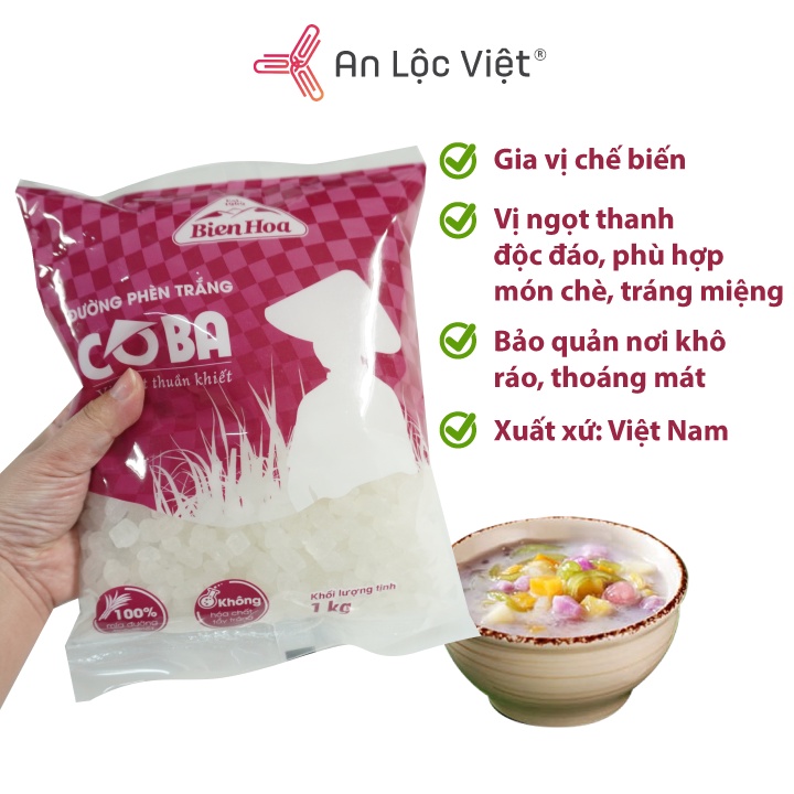 Gói 1KG Đường phèn trắng Cô Ba Biên Hòa thương hiệu được tin dùng của tập đoàn TTC