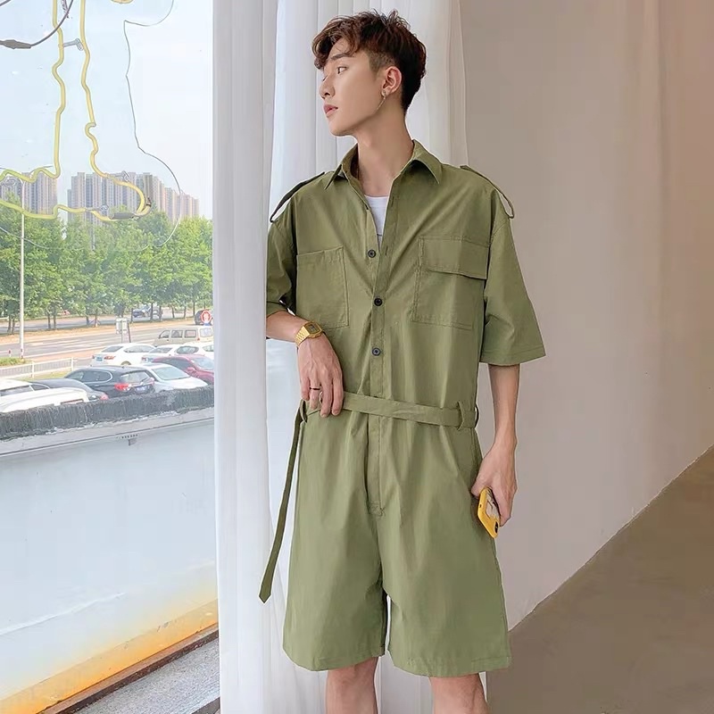 &lt;&lt;Có sẵn&gt;&gt; Set quần liền áo cá tính trẻ trung phong cách Hàn quốc dành cho nam