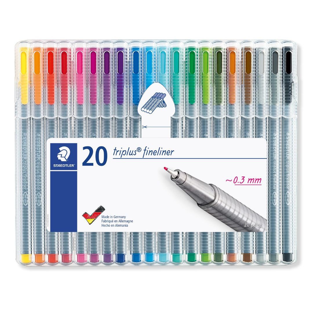 Bút dạ kim TRIPLUS FINELINER vỉ 20 màu - 334SB20