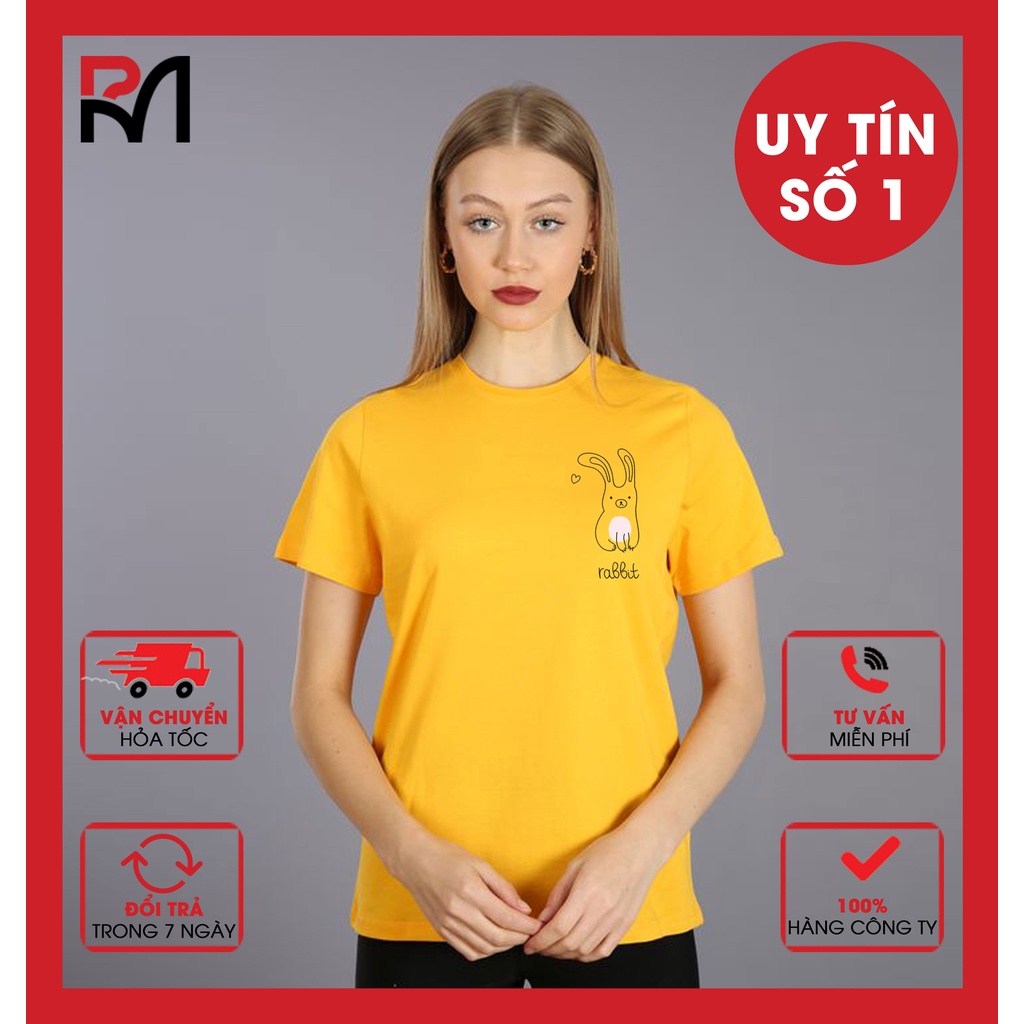 ÁO PHÔNG NỮ màu vàng in hình thú cưng ngộ nghĩnh xinh xắn dễ thương