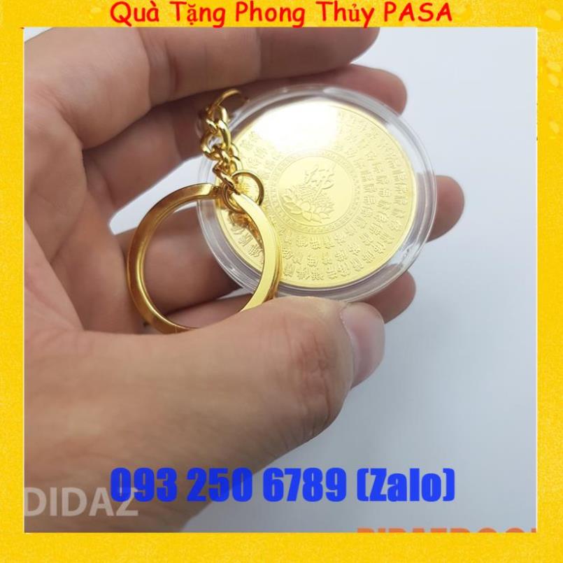Móc Treo Chìa Khóa xe máy, ô tô, xe hơi Đồng Xu Đức Phật Thích Ca Mâu Đài Sen, cầu bình an quà tặng ý nghĩa