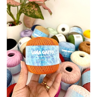 Cuộn len sợi cotton bóng siêu mềm mượt và mát Lana Gatto Cable 8