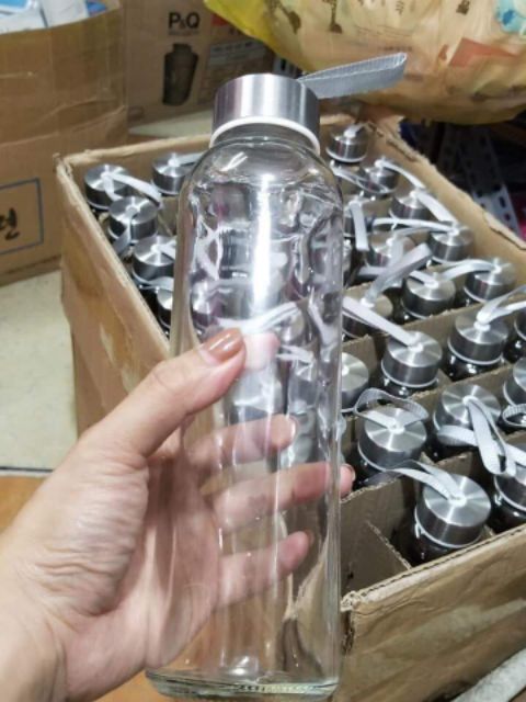 Bình thủy tinh có quai xách tiện lợi 500ml