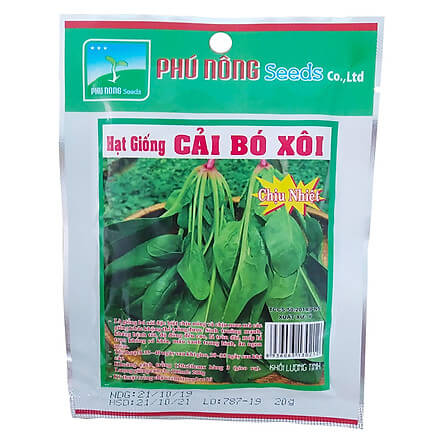 Hạt giống Cải Bó Xôi chịu nhiệt Phú Nông, hạt giống chắc khỏe, tỉ lệ nẩy mầm cao