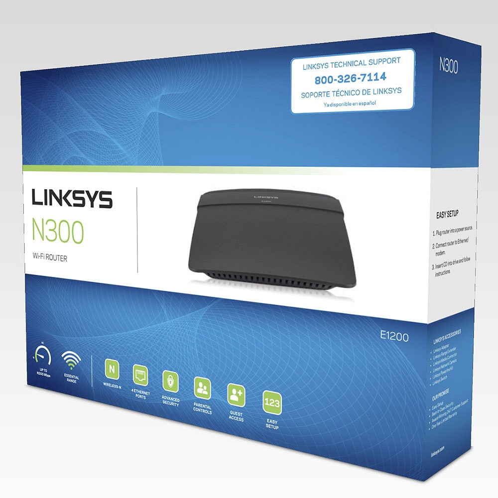 [Mã ELMS05 giảm 5% đơn 300k]Bộ phát Wifi Linksys E1200-Router Wifi Chuẩn N 300Mbps-BH 36 T