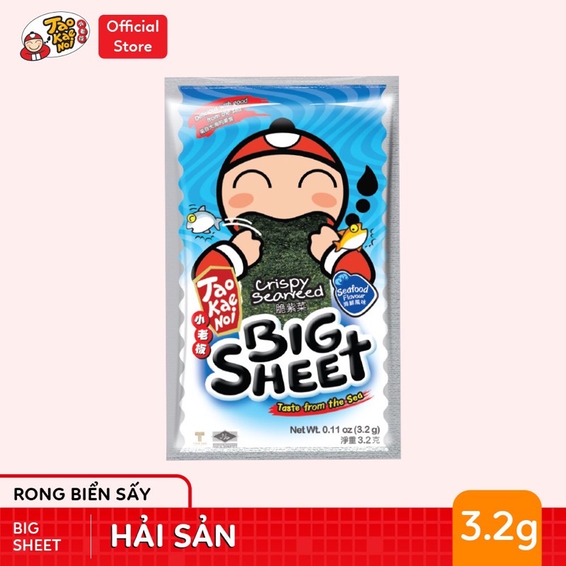 [Thùng] Snack rong biển BIG SHEET Tao Kae Noi Thái Lan nhiều vị (10 hộp)