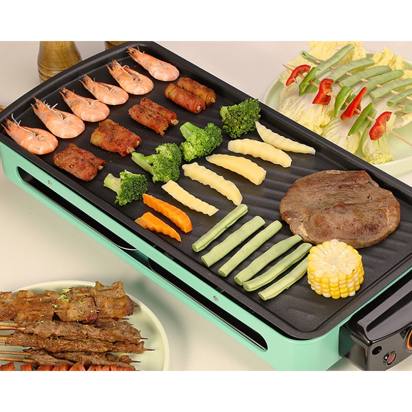Bếp nướng điện không khói, có vỉ nướng và khay tiện lợi tiết kiệm điện năng, chống dính dễ dàng vệ sinh