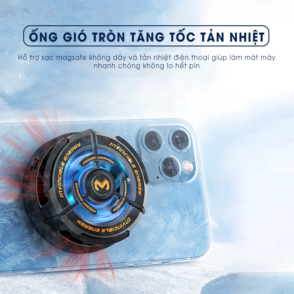 Quạt tản nhiệt điện thoại sò lạnh SIDOTECH MEMO CX02 gaming nam châm từ tính hỗ trợ sạc không dây magsafe LED RGB gaming