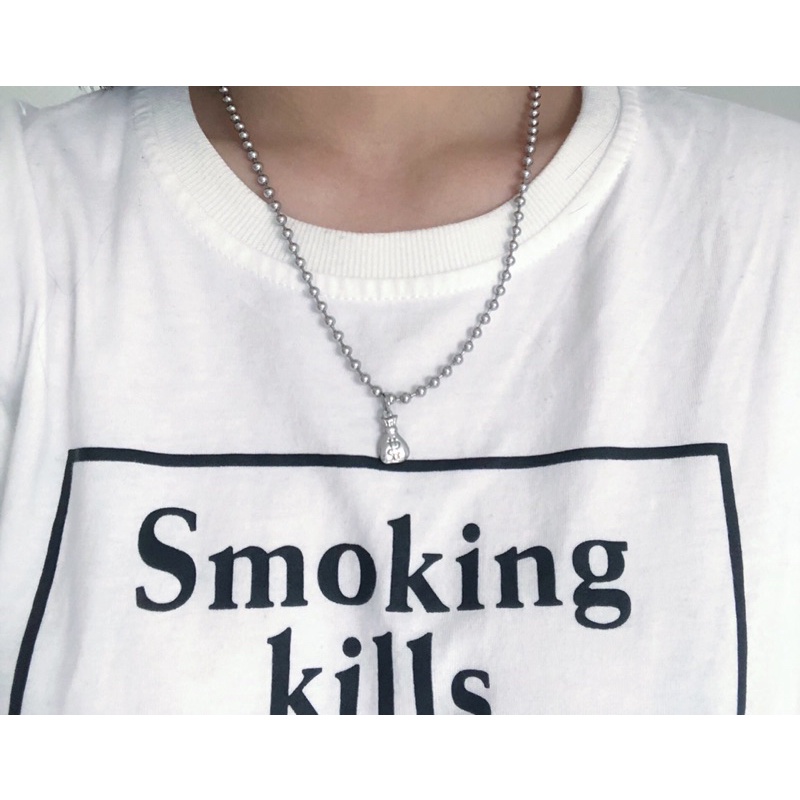 Dây chuyền thép titan không gỉ mặt hình túi tiền Dolla Bag phong cách Hiphop chuỗi dây xích