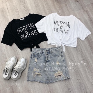 Áo croptop thắt nơ bụng