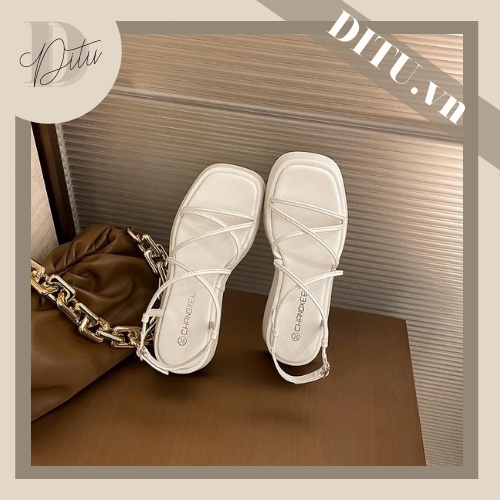 Sandal Nữ Đan Dây Đế Xuồng 3,5cm Đi Học, Đi Chơi Siêu Xinh - Giày Nữ HOT TREND