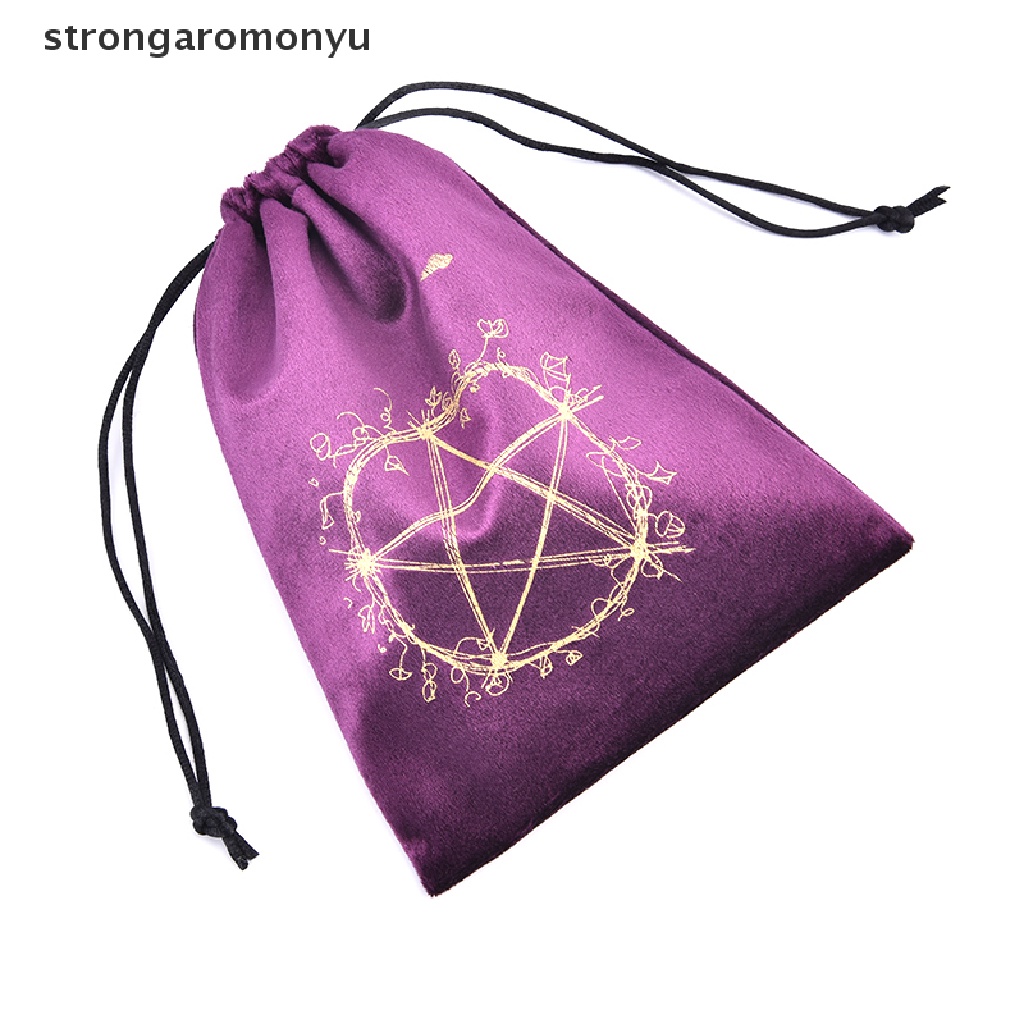 Túi Nhung Dây Rút Đựng Thẻ Bài Tarot Thêu Họa Tiết Ngôi Sao