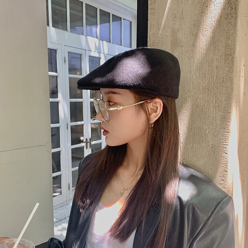 Mũ Beret Hai Lớp Trước Và Sau Thời Trang Thu Đông Phong Cách Hàn Quốc Cho Nữ