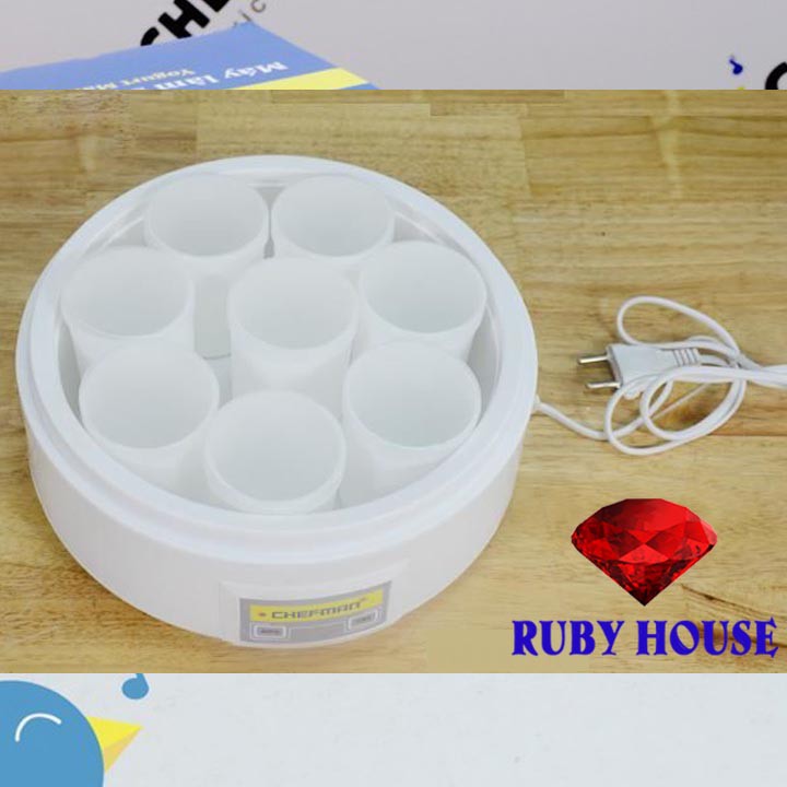 Máy làm sữa chua 8 cốc nhựa Chefman CHÍNH HÃNG, máy ủ sữa chua lựa chọn số 1 của các bà mẹ-Ruby House
