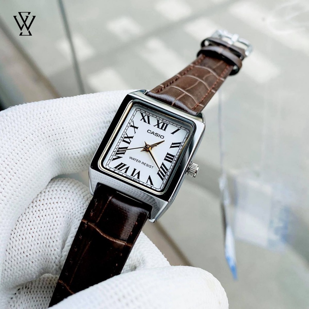 Đồng Hồ Quartz Nữ Casio WATCHSTORE LTP-V007L-9BUDF Thiết Kế Mặt Kính Khoáng 22mm, Dây Da Và Vỏ Mạ Crom Chống Nước Tốt