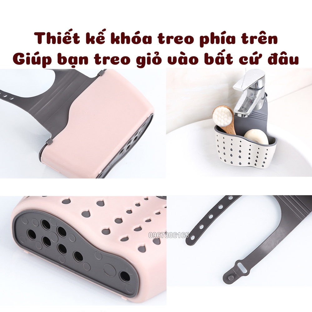 Túi Giỏ Silicon Treo Bồn Rửa Bát – Dụng cụ nhà bếp tiện lợi loại xịn - M134