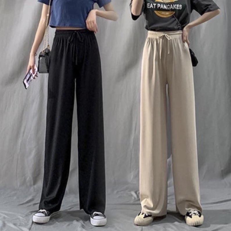 Quần ống rộng culottes vải tăm 95cm_TBM001 Amee Fashion