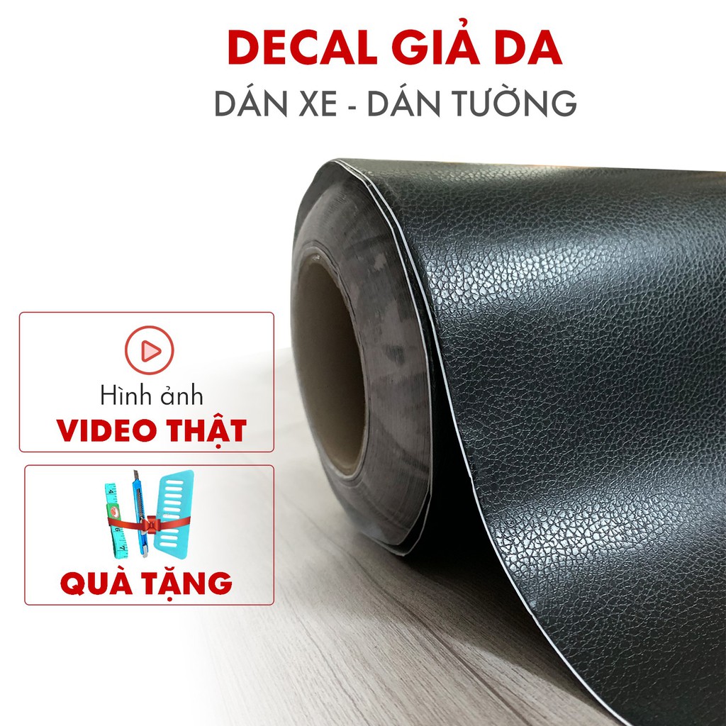 Decal giả da bò dán các vật dụng oto xe máy laptop màu đen sang trọng khổ 0.6m 1.2m - Trang Trí Hà Linh