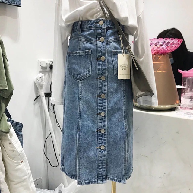 [Order] Chân váy jeans nhiều nút size S-5XL(Bigsize)