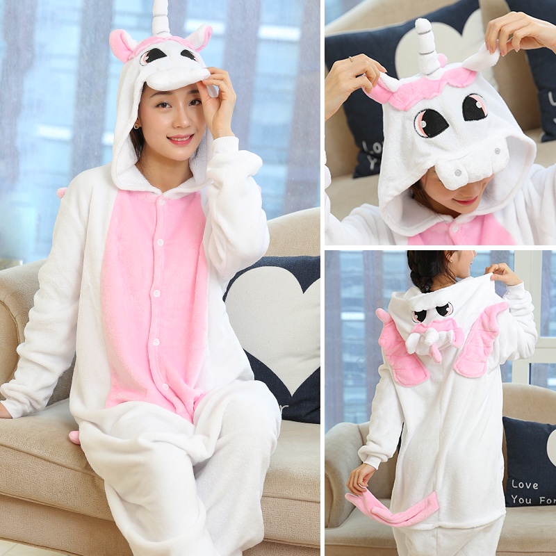 Bộ Đồ Ngủ Liền Thân Dài Tay Hình Kì Lân Hoạt Hình Đáng Yêu