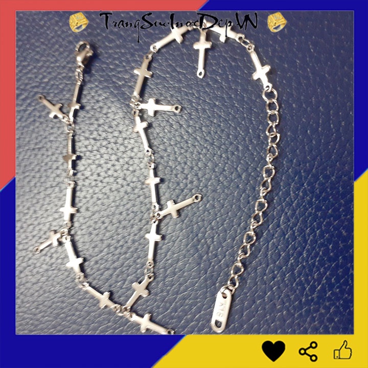 Lắc chân nữ inox chuỗi thánh giá rớt thánh giá, sáng đẹp không đen tạo nên phong cách đẹp, lạ cho quý cô