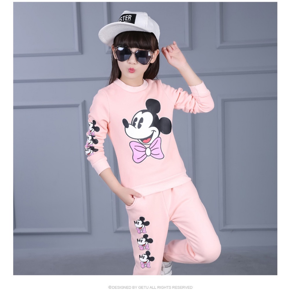 Set bộ quần áo thu đông dành cho bé gái 14-45kg mẫu MICKEY. Hàng may kỹ, chất liệu đẹp. MA110