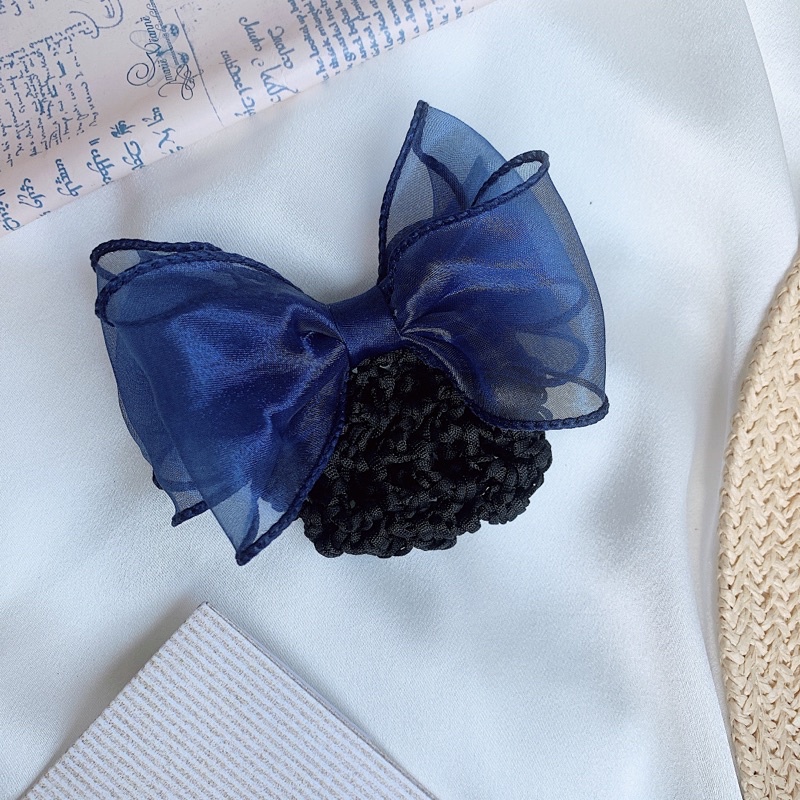 Búi tóc lưới công sở nơ voan ba lớp hàng thiết kế L2