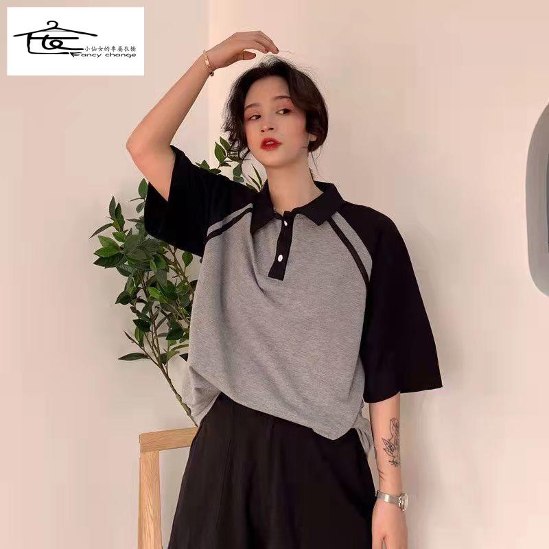 Áo Thun Polo Tay Ngắn Dáng Rộng Phong Cách Hàn Quốc Thời Trang Mùa Hè Hàng Mới Dành Cho Bạn Nữ