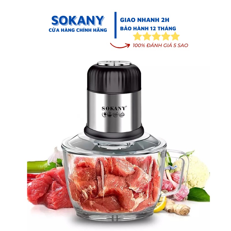Máy xay thịt SOKANY SK-7025 , Cối Thủy Tinh 2L