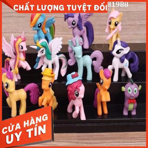 XẢ KHO+FREE SHIP]  Ngựa Pony thiên thần set 12 con loại to | Ngựa thiên thần Poly loại to