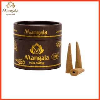 Nhang Nụ Trầm Hương Cao Cấp_ Hộp Nâu _Viên Nhỏ_25 viên_Trầm Hương Cao Cấp Mangala_NGUYÊN LIỆU TRẦM NÚI.