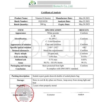 Bột biotin nguyên chất, nguyên liệu mỹ phẩm râu tóc bôi kèm minoxidil, thúc đẩy sự tăng trưởng râu tóc