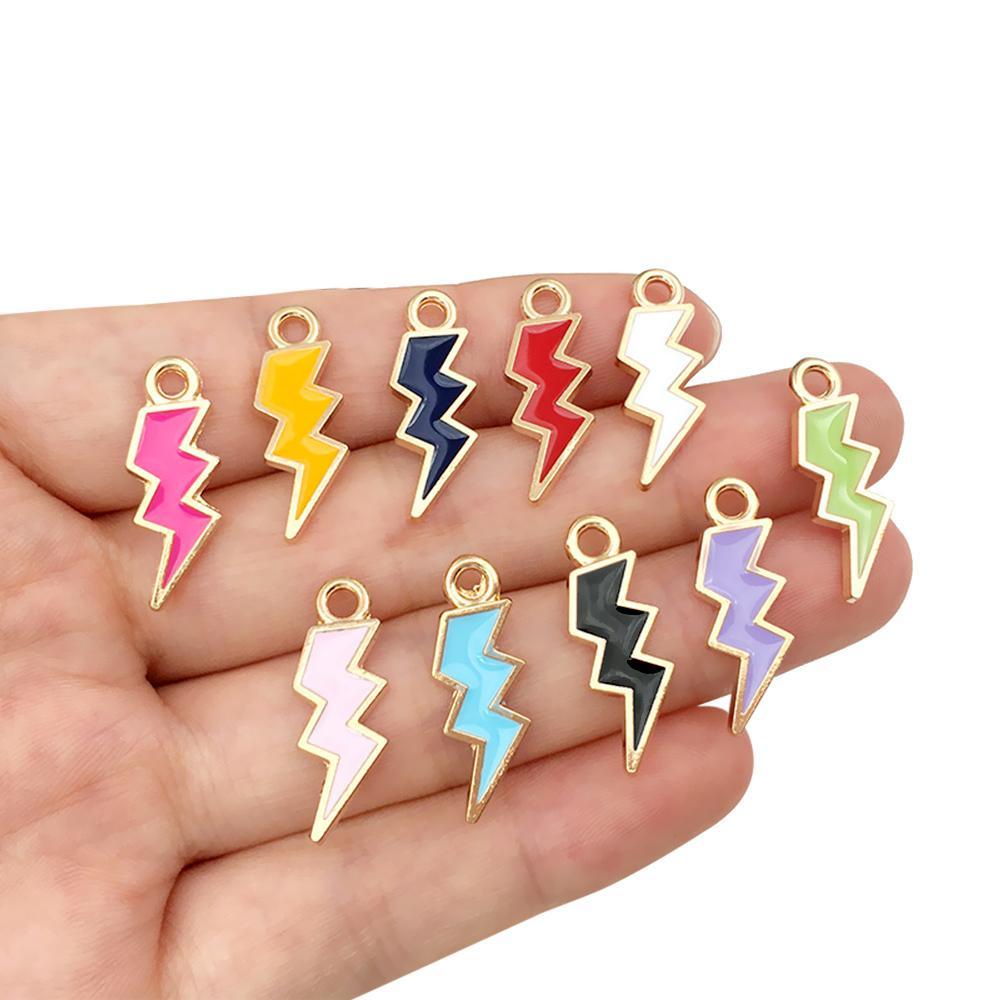 Set 10 Mặt Vòng cổ / Vòng Tay / Khuyên Tai Hình Tia Chớp Màu Kẹo Ngọt Charms