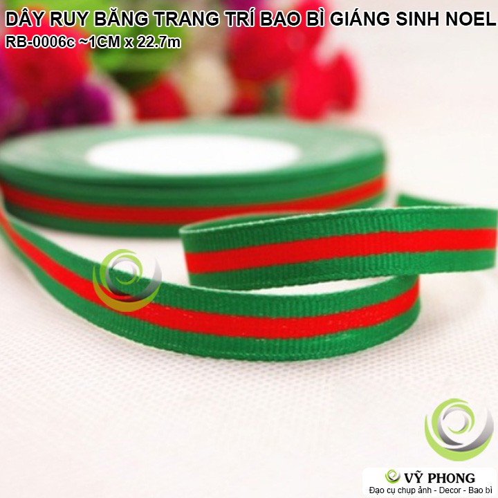 CUỘN DÂY RUY BĂNG TRANG TRÍ ĐÓNG GÓI BAO BÌ HỘP QUÀ CÁC DỊP LỄ TẾT NOEL GIÁNG SINH RB-0006