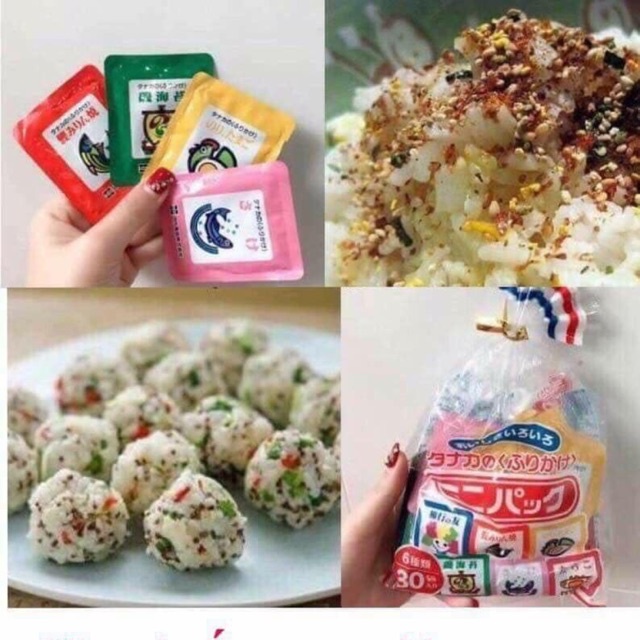 Gia vị rắc rong biển trộn cơm Nhật 6 vị FURIKAKE ngon ngon ăn dặm cho bé 30 gói