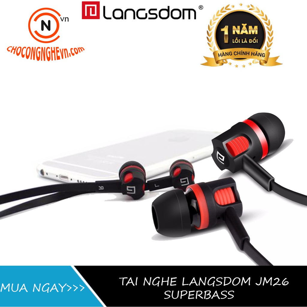 [Mã ELFLASH5 giảm 20K đơn 50K] [GIÁ HỦY DIỆT] Tai nghe nhét tai earphone Langsdom JM26 Super Bass