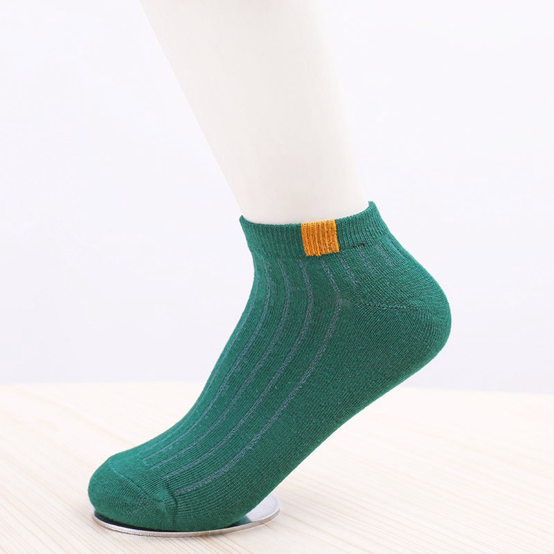 Tất - Vớ nam nữ cotton cổ ngắn gân tăm vintage Hàn Quốc