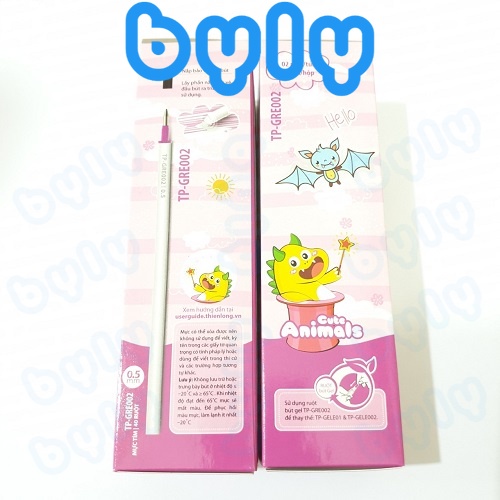 [Túi 2 cái] Ruột bút gel xóa được 𝑻𝒉𝒊𝒆̂𝒏 𝑳𝒐𝒏𝒈 chất lượng cao Mazzic Điểm 10 TP-GRE002 sản phẩm chính hãng