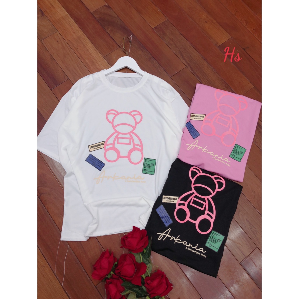 [ GIÁ RẺ VÔ ĐỊCH ]  Áo Phông Unisex Gấu  Áo Nữ Cộc Tay Dáng Rộng In Hình